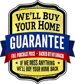 Buy Back Guarantee Logo: We'll Buy Your Home GUARANTEE. If We Miss Anything  We'll Buy Your Home Back.